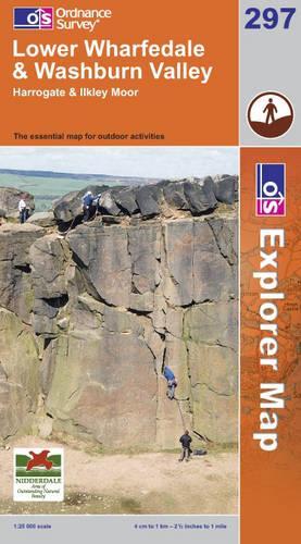 Lower Wharefedale & Washburn Valley, Harrogate & Ilkley Moor OS Explorer Map 297