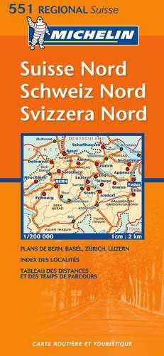 Michelin Map 551 Regional. Suisse Nord, Schweiz Nord, Svizzera Nord