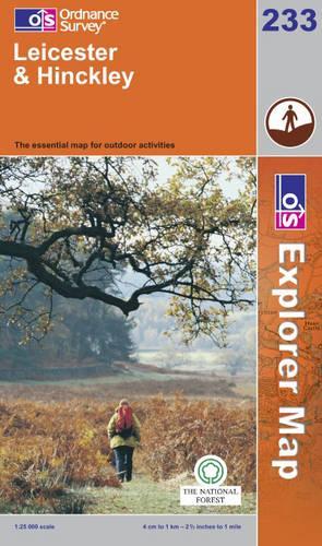 Ordnance Survey Explorer Map 233 Leicester & Hinckley