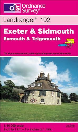 Exeter and Sidmouth, Exmouth and Teignmouth (Landranger Maps 192 Map)