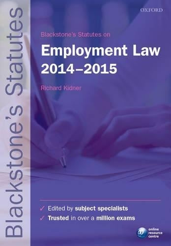 Blackstones Statutes on Employment Law 2014-2015 (Blackstones Statute Series)