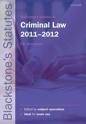 Blackstones Statutes on Criminal Law 2011-2012 (Blackstones Statute Series)