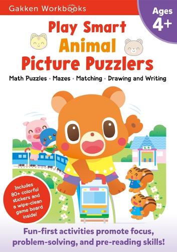 Play Smart Animal Picture Puzzlers Age 4+: Pre-K Activity Workbook with Stickers for Toddlers Ages 4, 5, 6: Learn Using Favorite Themes: Tracing, Mazes, Matching Games (Full Color Pages): 20