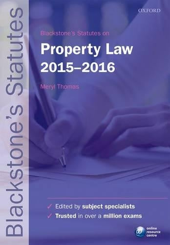 Blackstones Statutes on Property Law 2015-   2016 (Blackstones Statute Series)