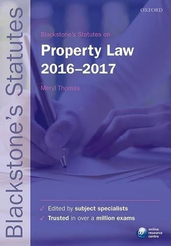 Blackstones Statutes on Property Law 2016-2017 (Blackstones Statute Series)
