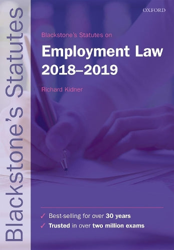 Blackstones Statutes on Employment Law 2018-2019 (Blackstones Statute Series)